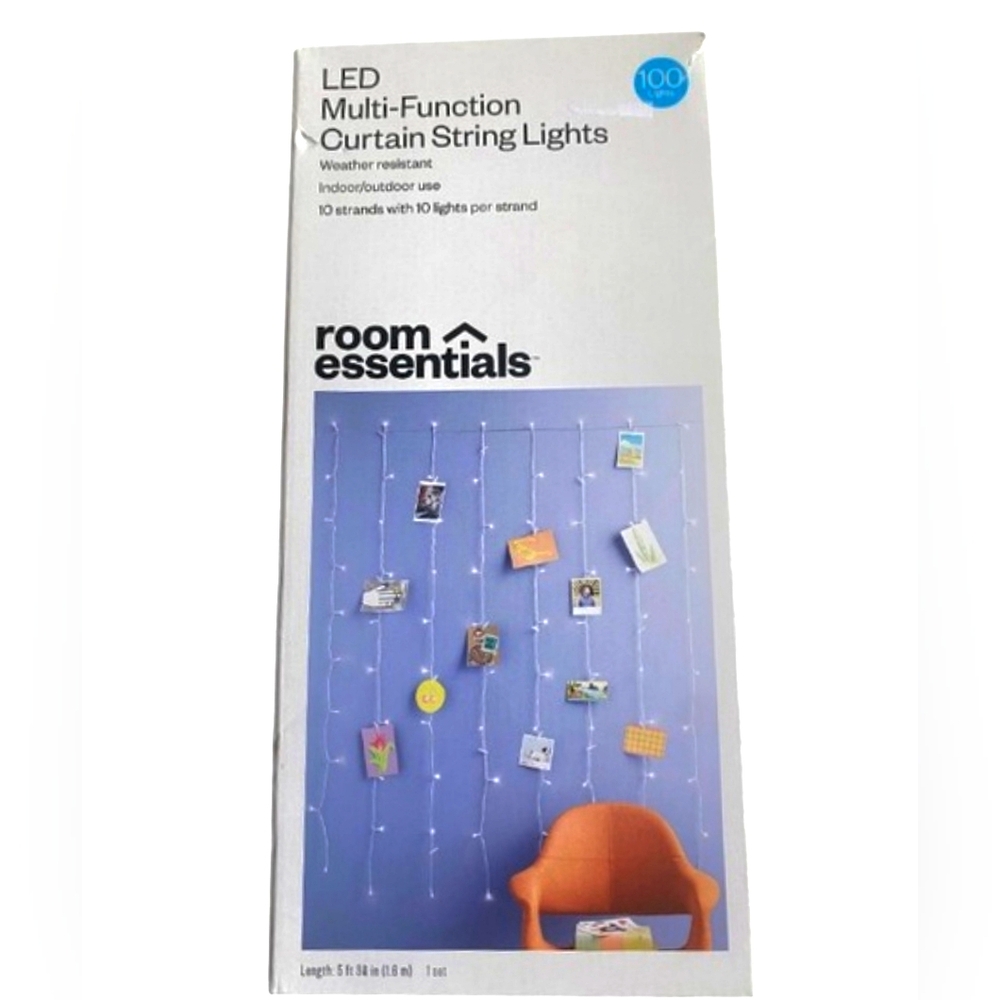 🚨5/$25 NWT Room Essentials LED Multi-Function Curtain String Lights